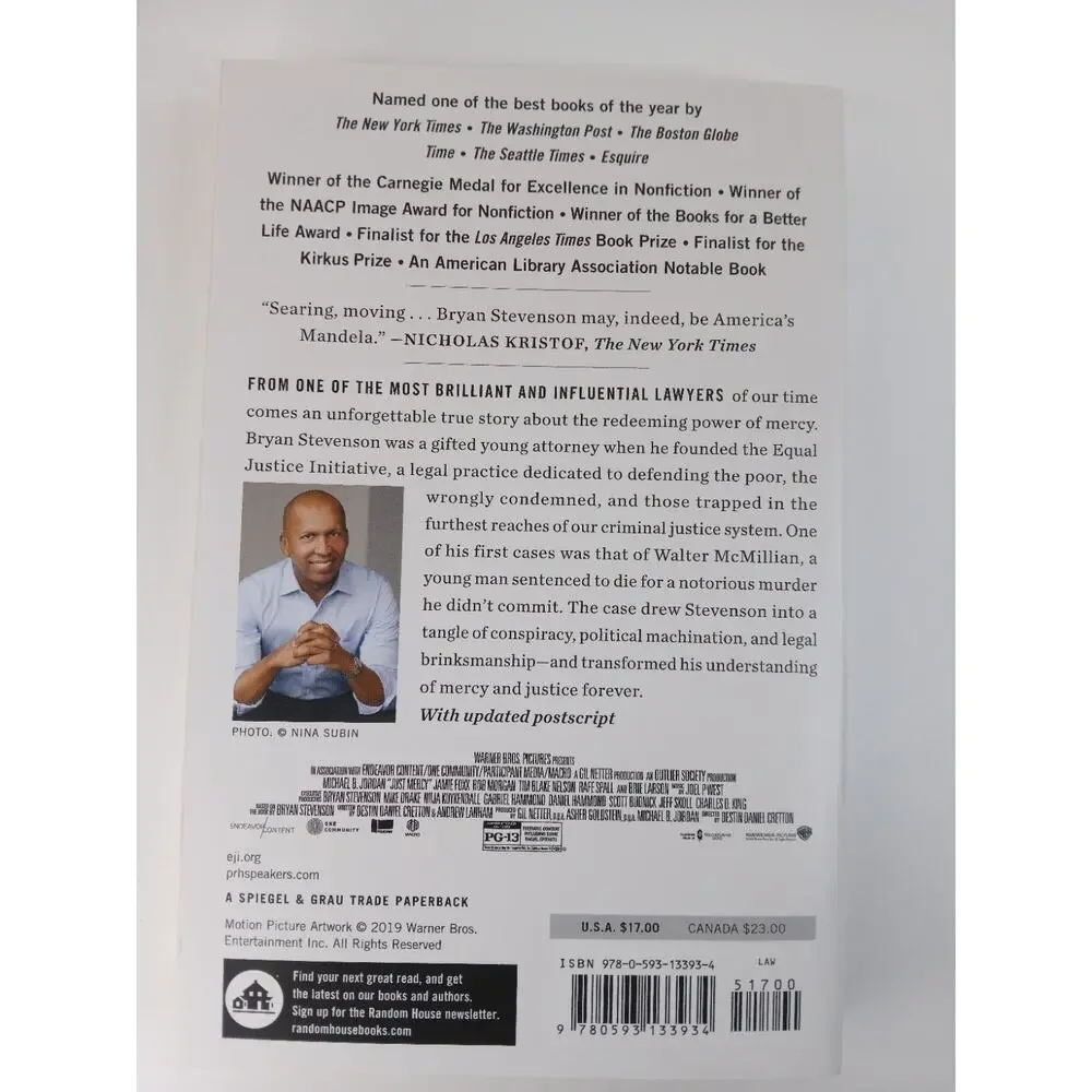Just Mercy: A Story of Justice and Redemption Bryan Stevenson 2018 Paperback